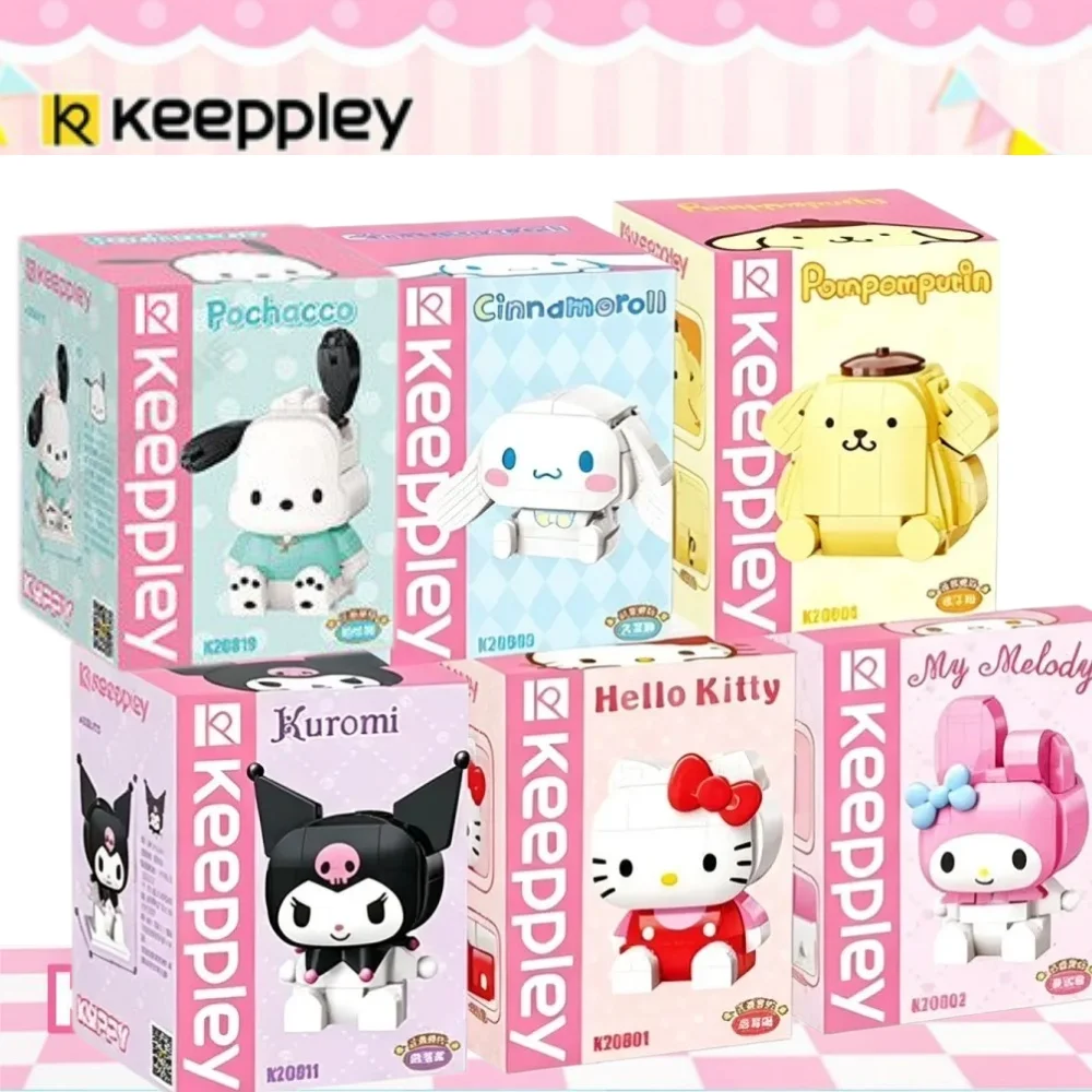 

Official Keeppley Sanrio Hello Kitty Kuromi My Melody Cinnamoroll Pochacco Pompompurin Building Blocks Collectible Desk Decor Gi