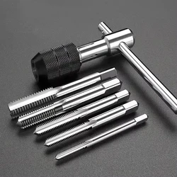 3-6mm T-shaped Tap Wrench 5pc Hand Tap M3-M8 Tapping Screwdriver Wrench Thread Tapping Hand Tool Set