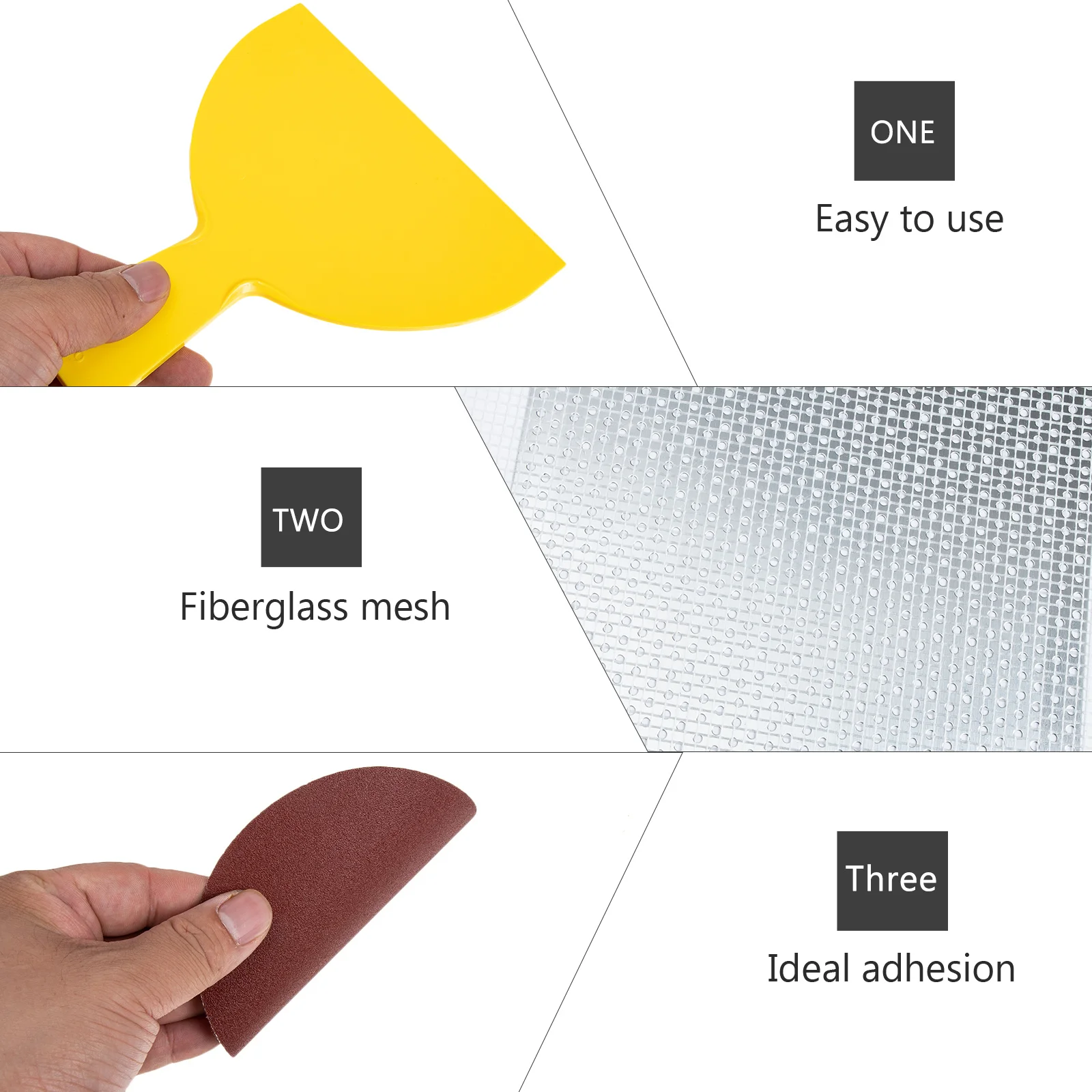 

1 set Aluminum Wall Patch Kit Self-Adhesive Drywall Patching Material Package Light Weight High Strength Easy Cut for Hole Clean