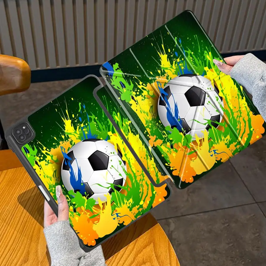 

Holder Cover Tablet Case For iPad Pro 2025 Mini 6 7 Air 4 5 M3 M2 M4 11inch Pro 11th 10th 9th 8th 7th 12.9inch Football Graffiti