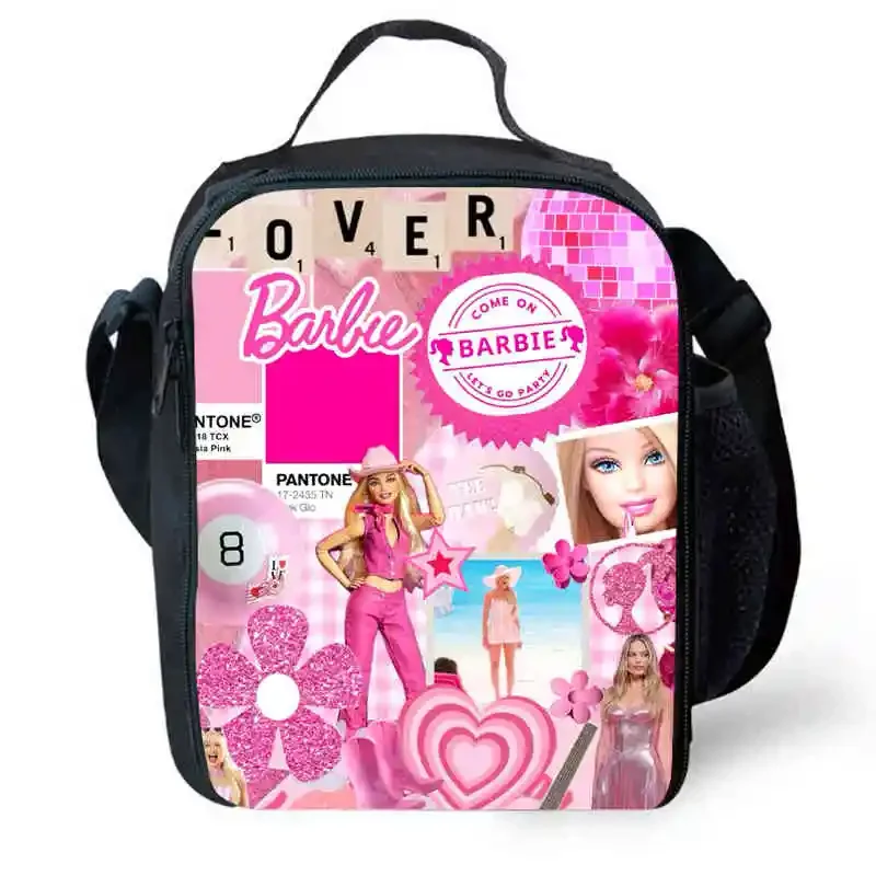 Barbie-Mädchen-Lunchtaschen für Kinder, Cartoon-Schul-Picknicktaschen für Mädchen und Jungen, große Kinder-Kühltaschen für 4–10 Jahre