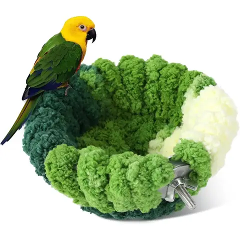 Bird Nest for Cage,Plush Hanging Bird Bed for Parakeet,Breeding Bird House for Conure,Budgie,Cockatiel,Lovebird,Canary,Hamster