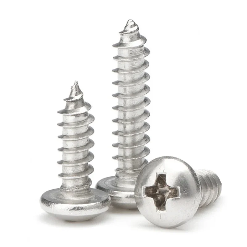 Cross Phillips Pan Round Head Self tapping Screw100~500pcs M1.2 M1.4 M1.5 M1.6 M1.7 M2 M2.2 M2.3 M2.6 Small 304 stainless steel