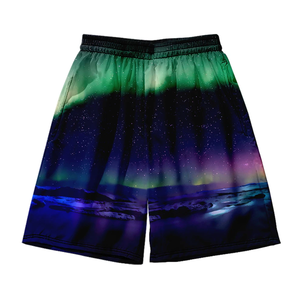 

Aurora Beach Shorts Men's and women's clothing 3D digital printing casual shorts Fashion trend couple Pants