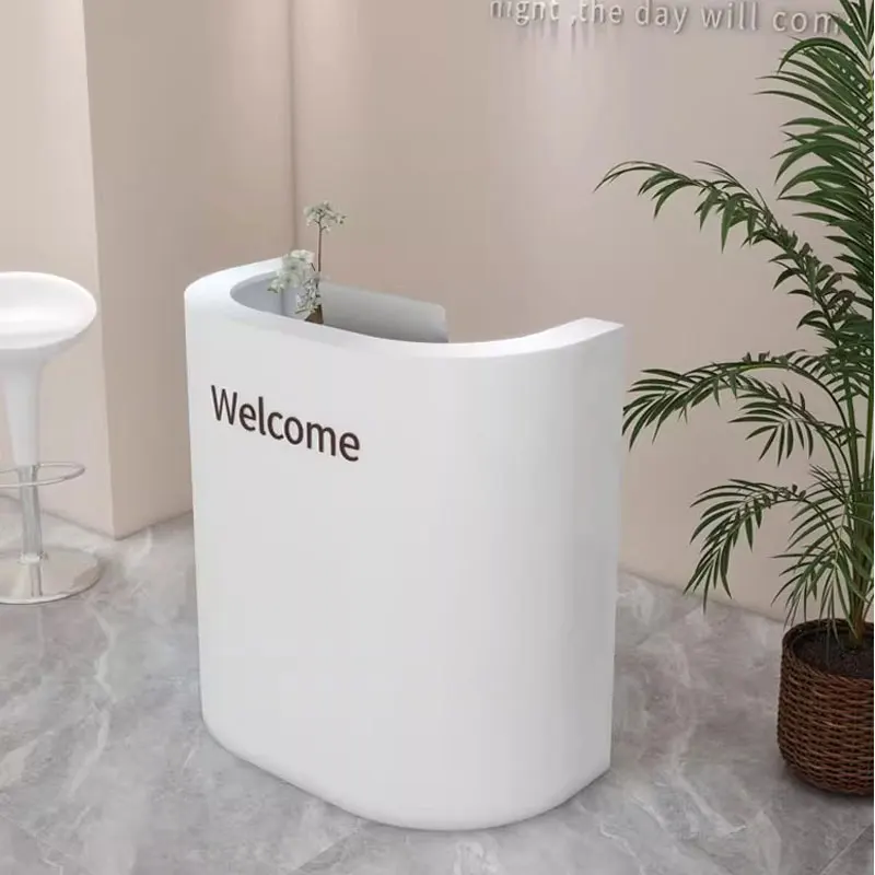 

White Beauty Reception Desks Modern Shop Luxury Bar Hotel Restaurant Display Reception Desks Company Mostrador Trendy Furniture
