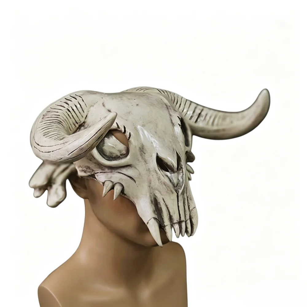 Erwachsenen-Tier-Geißelschädel-Maske Realistische Gruselige Kopfmaske Latex-Geißel-Kostümmaske für Halloween-Partys und Cosplay – Detail 4