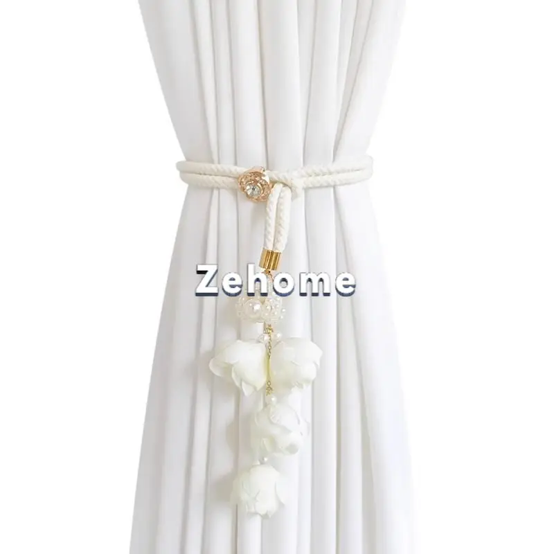 New Modern Simple Adjustable Flower Curtain Strap Tie Lanyard Gauze Curtain Strap Storage Buckle Fixed Pendant