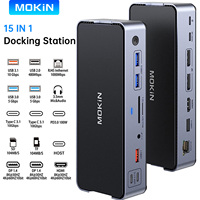 MOKiN 15 IN 1 USB Docking Station USB C to 8K HDMI Display USB 3.1 100W PD Charger SD&TF USB C Dock for Laptop MacBook Lenovo PC