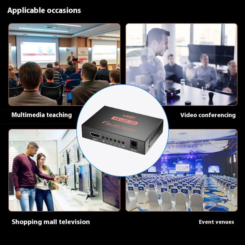4K 30HZ HDMI-เข้ากันได้กับตัวแยกสัญญาณ 1080P ตัวแปลงจอแสดงผลคู่ 3D ตัวกระจายสัญญาณที่รองรับ HDMI HDCP สำหรับ HDTV DVD PS3 เอกซ์บอกซ์
