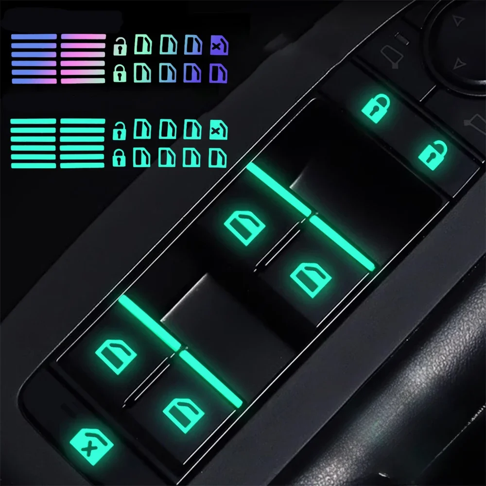 Autocollant de bouton de commutation lumineux pour lève-vitre de voiture, pour SEAT Leon 1 2 MK3 FR Cordoba Ibiza Arosa Alhambra Altea Exeo Toledo Cupra