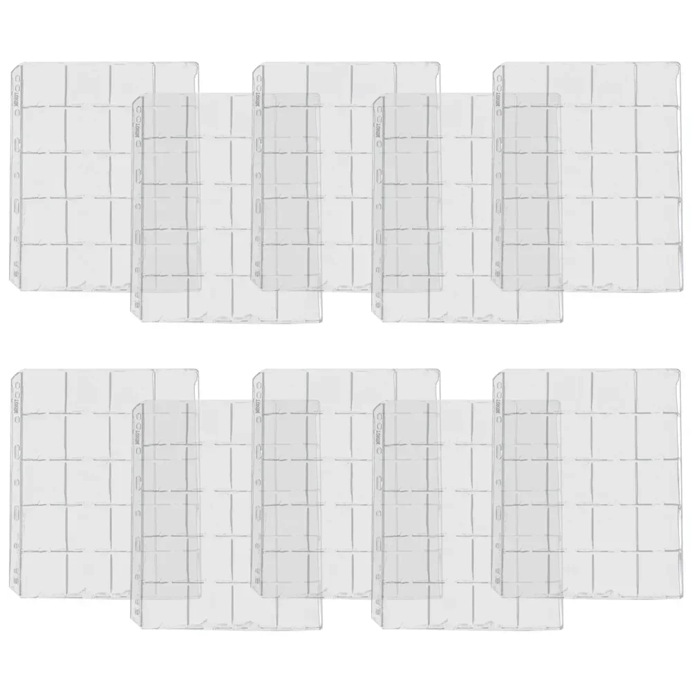 Durable Coin Holder Sheet Page 1/10 Sheet PVC Page Album Protection 20 Pockets For 50mm Coins For Coin Collection