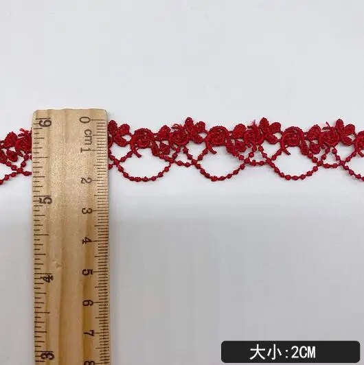 Width: 2cm (0.80 inch) Multicolor Polyester Silk Embroidery Lace Lolita Embroidery Laces Clothing Sewing Decoration(SS-4156)