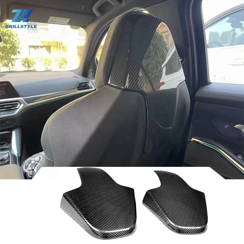 Carbon Fiber Front Seat Back Cover Trim For BMW M3 G80 M8 F91 F92 F93 X3M F97 X4M F98