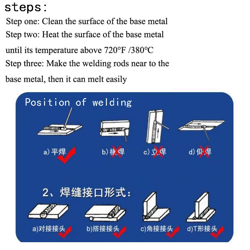 はんだ付け用アルミニウム溶接棒,33cm,10個,温度が簡単,高抵抗フラックス1.6m/2mm