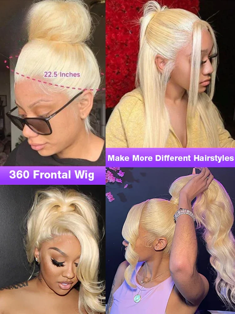 360 الدانتيل الباروكة الأمامية شعر الإنسان 13x4 الشعر البشري شقراء 613 Hd الدانتيل الباروكة الأمامية 13x6 قبل قطعها البرازيلي شعر مستعار مستقيم للنساء