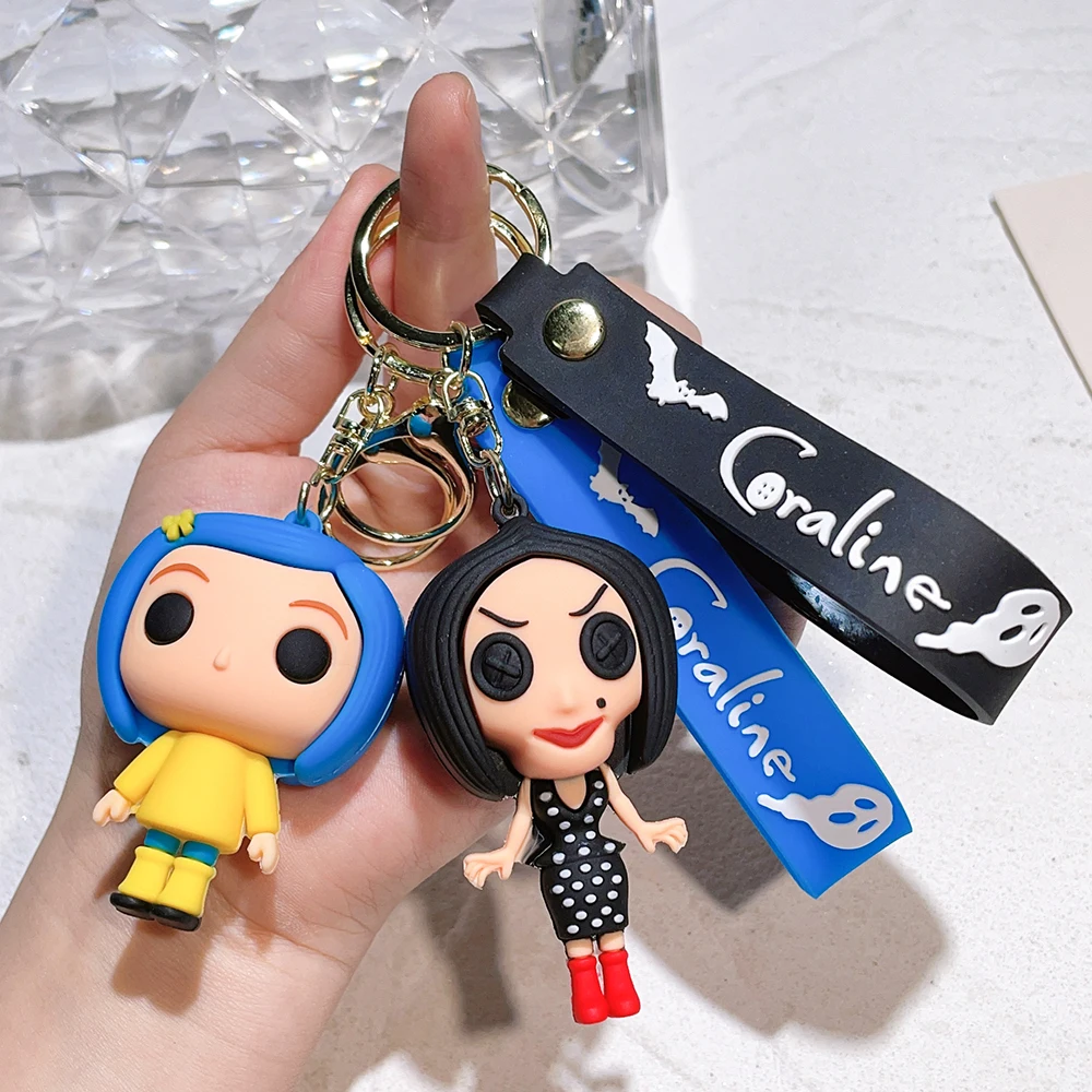 Coraline & the Secret Door Movie Film Action Figure Toy Doll Model Cute Doll PVC Keyring Ornament Key Chain Pendant Kids Toys