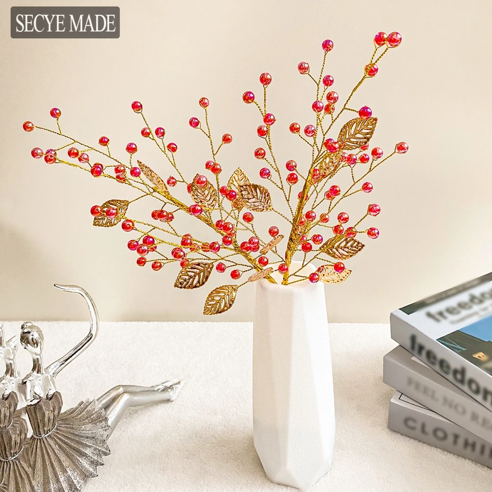 

1/4/7PCS Artificial Little Red Fruit New Year Christmas Home Living Room Wedding DIY Decor Flower Shooting Prop Decoration K106