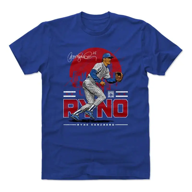 New Ryne Sandberg Star Signed Cotton Blue S 5XL T shirt PP300