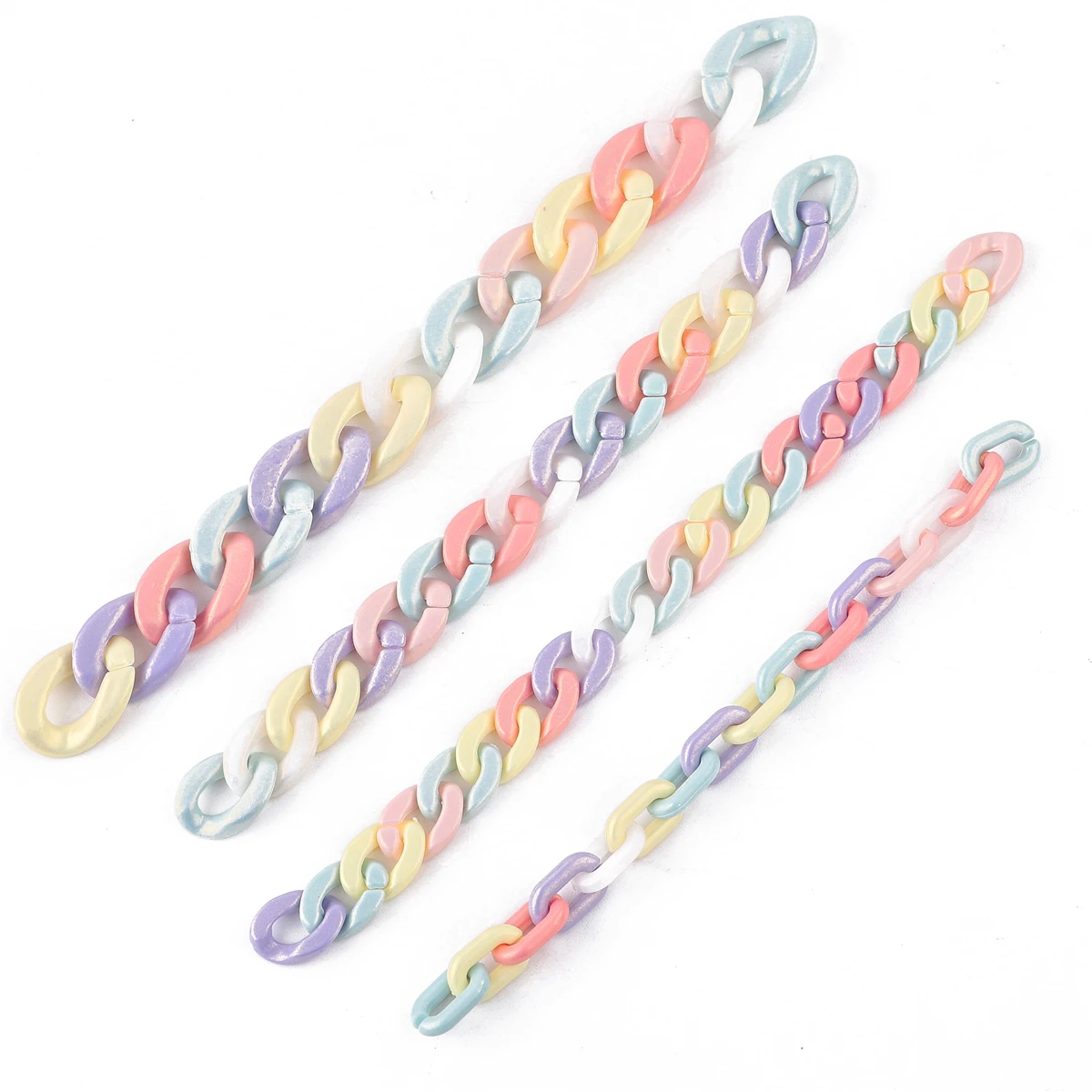 

New Mixed Bright Colors Acrylic Chain Links for Handmade Color Keychain Gifts Handbag Pendants