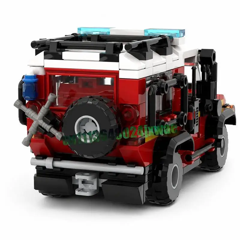 342PCS Off Road Firefighting MOC Vehicle Model Custom Puzzle Technical DIY Assembly Educational Building Blocks Toy Popular Gift