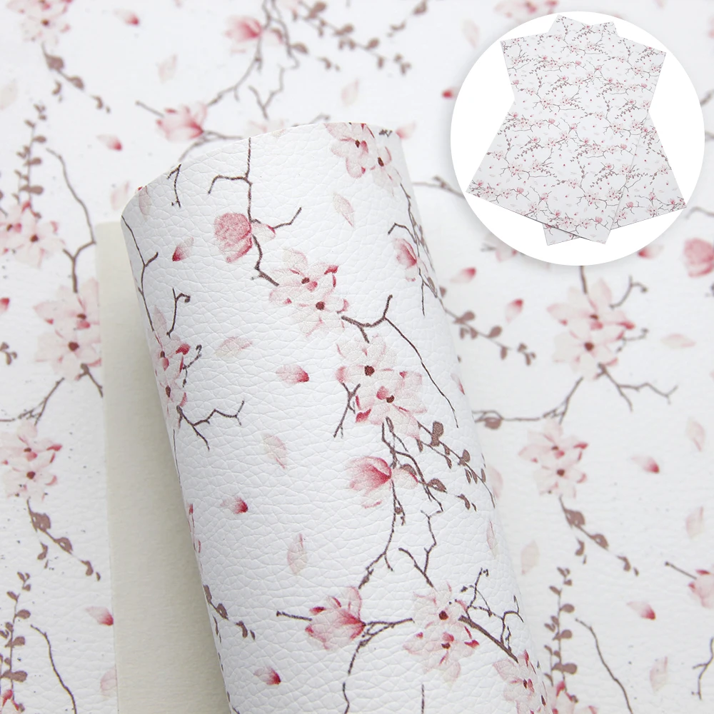 20x33cm Flower Theme Lychee Synthetic Leather Fabric For Bow-knot bags Wallet Scrapbook DIY Faux Leather Sheets,1Yc9084