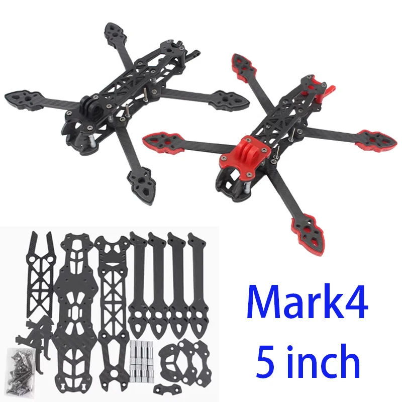 Mark4 5inch Carbon Fiber Frame Kit 225mm Wheelbase 5mm Arm Freestyle Long Range Frame for RC Quadcopter FPV Racing Drone