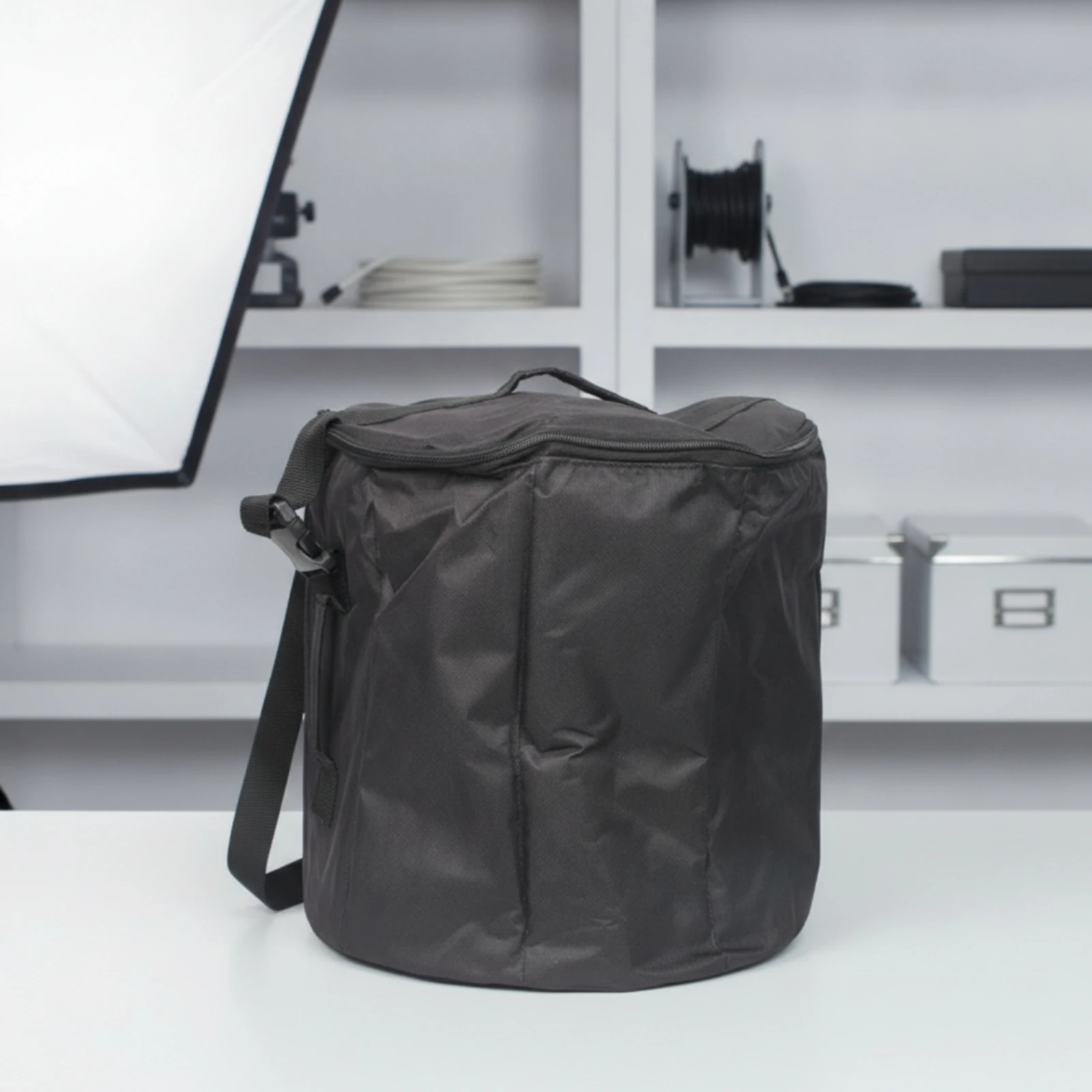 Cylindrical Bag Portable Bag with Top Handle Zippered Safeguarding for Photographers, Travel, Outdoor Photography