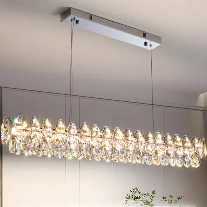 Modern Crystal Chandelier with High-end Texture Lightweight and Luxurious Indoor Dining Table Lighting