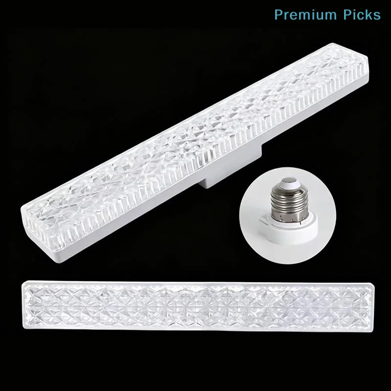 E27 High Brightness LED Strip Bulb 360° Rotatable Direction 20/30/40W Clear Crystal Long Bulb for Basement Storage Lighting