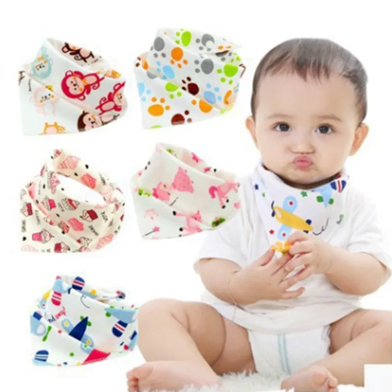 20pc/Lot Baby Bibs 100% Cotton Triangle Head Scarf Boy Kerchief Girl Babador Bandana Dribble