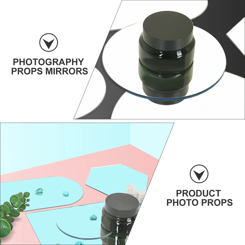 

2pcs Acrylic Mirrors For Photography Props Round Product Accessories Lightweight Easy Carry For