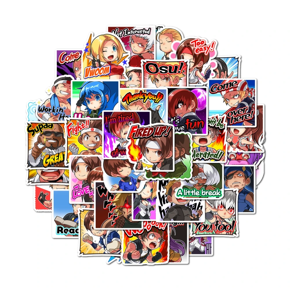 40pcs The King Of Fighters Q Edition Character Stickers Can Be Used For Decorations Such As Thermos Cups,Walls,Refrigerators,Etc view 2