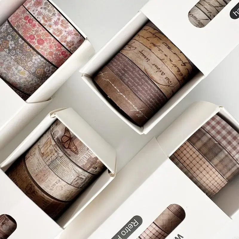 8 لفات سكرابوكينغ خلفية شريط مزخرف شريطٌ لاصق جمالي لمجلة سكرابوكينغ ألبوم الصور والتغليف