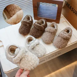 2024 Winter New Ins Keep Warm Fur Shoes for Girls Fashion Korean Style Soft Bottom Anti-slippery Versatile Princess Casual Flats