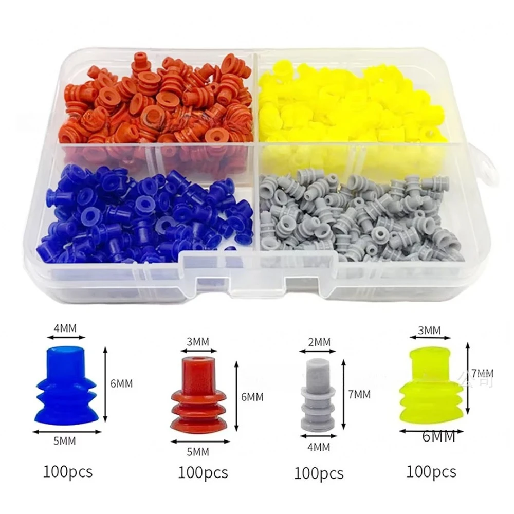 400PCS Box Automotive Connector Silicone Sealing Plugs, Waterproof Wire Harness Cavity Plugs for Car Electrical Connectors