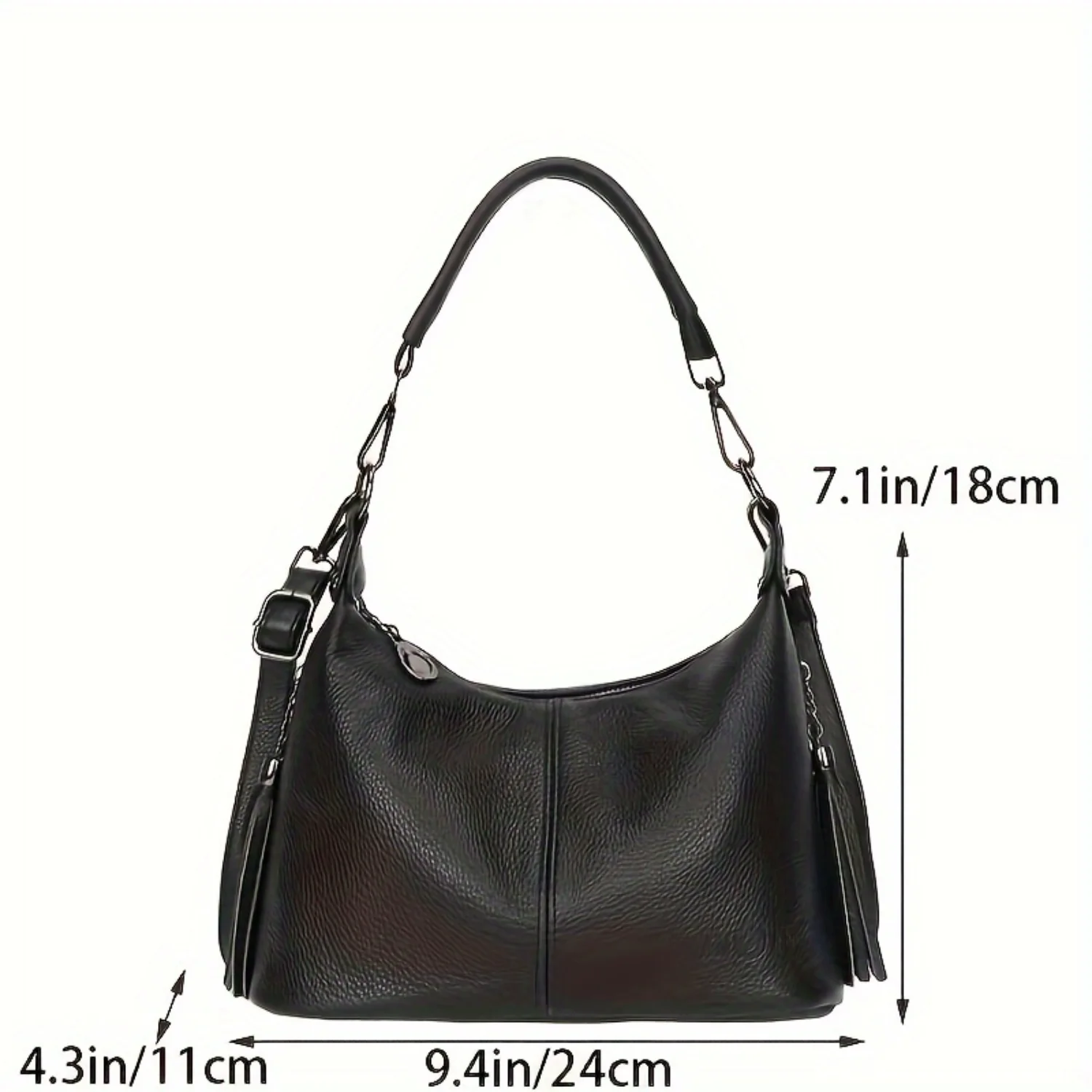 Fashion Genuine Leather Handbag, Casual Zippered Hobo Bag, Women Crossbody Shoulder Purse Nail organizer bag Holographic bags