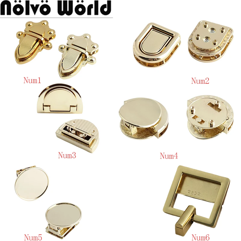 

2-10Sets Metal Turn Locks For DIY Bags Handbags Shoulder Purse Buckles Clasp Twist Locks Decor Flip Lock Hardware Accessories