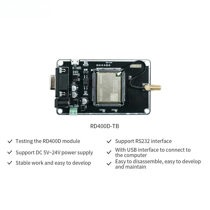 RD400D-TB 30dBm 5.6KM Easy To Develop with USB Interface Data Transmission Radio Module Test Board Kit 410-470MHz RS232 view 2