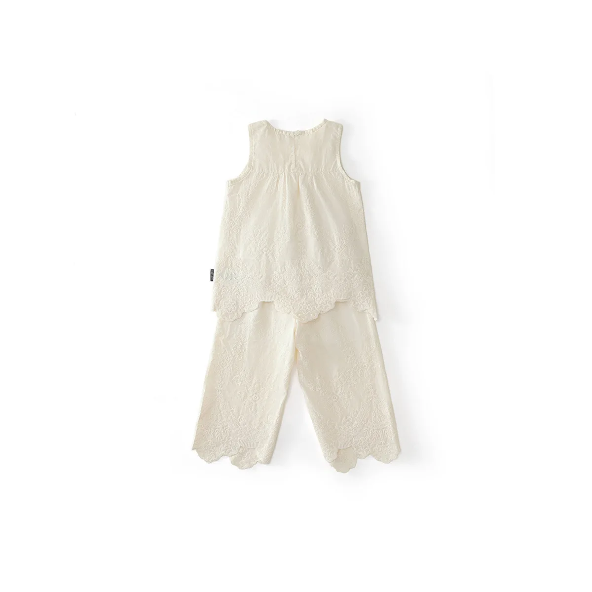 

Girls Suit 2025 Summer New Children's Clothing Korean Style Girl Baby Lace Top Wide Leg Pants Two Sets of Casual Simple Daily