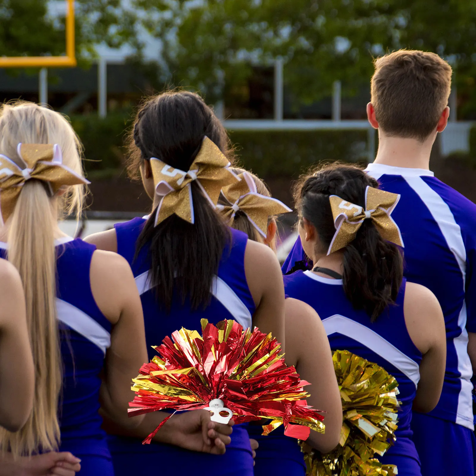 

6Pcs Reusable Cheerleading Props Cheer Pom Poms Portable Durable Pet Material Attractive Colors Cheerleader Pom Poms