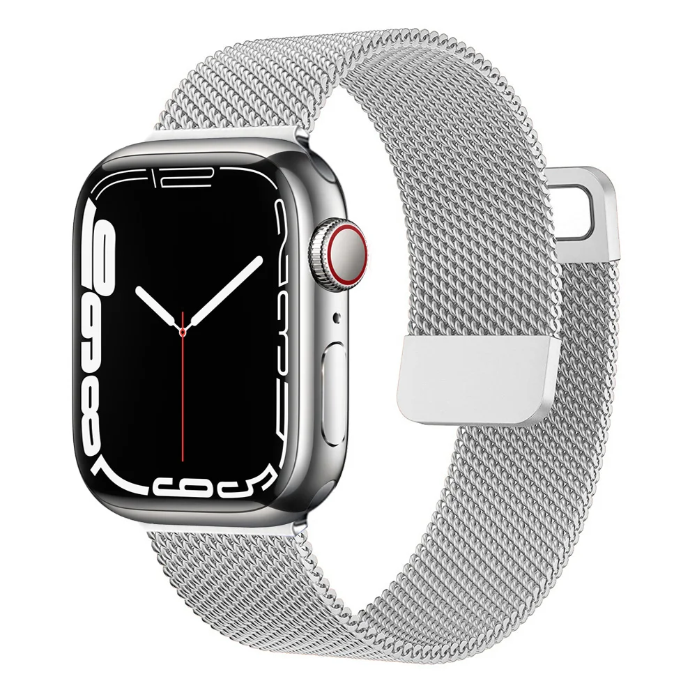 Correa Milanese Loop para Apple watch, pulsera de Metal, 44mm, 40mm, 45mm, 41mm, 38mm, 42mm, 44mm, accesorios para iWatch serie 3, 4, 5, 6, se, 7