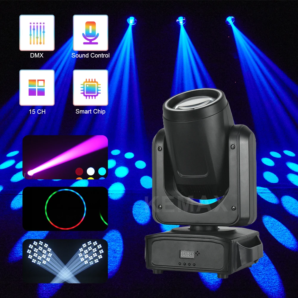 

200W Moving Head Disco Lights 18Prism 7Colors Mini Beam Rotating Mobile Head DMX512 Party DJ Stage Lighting For Wedding Event