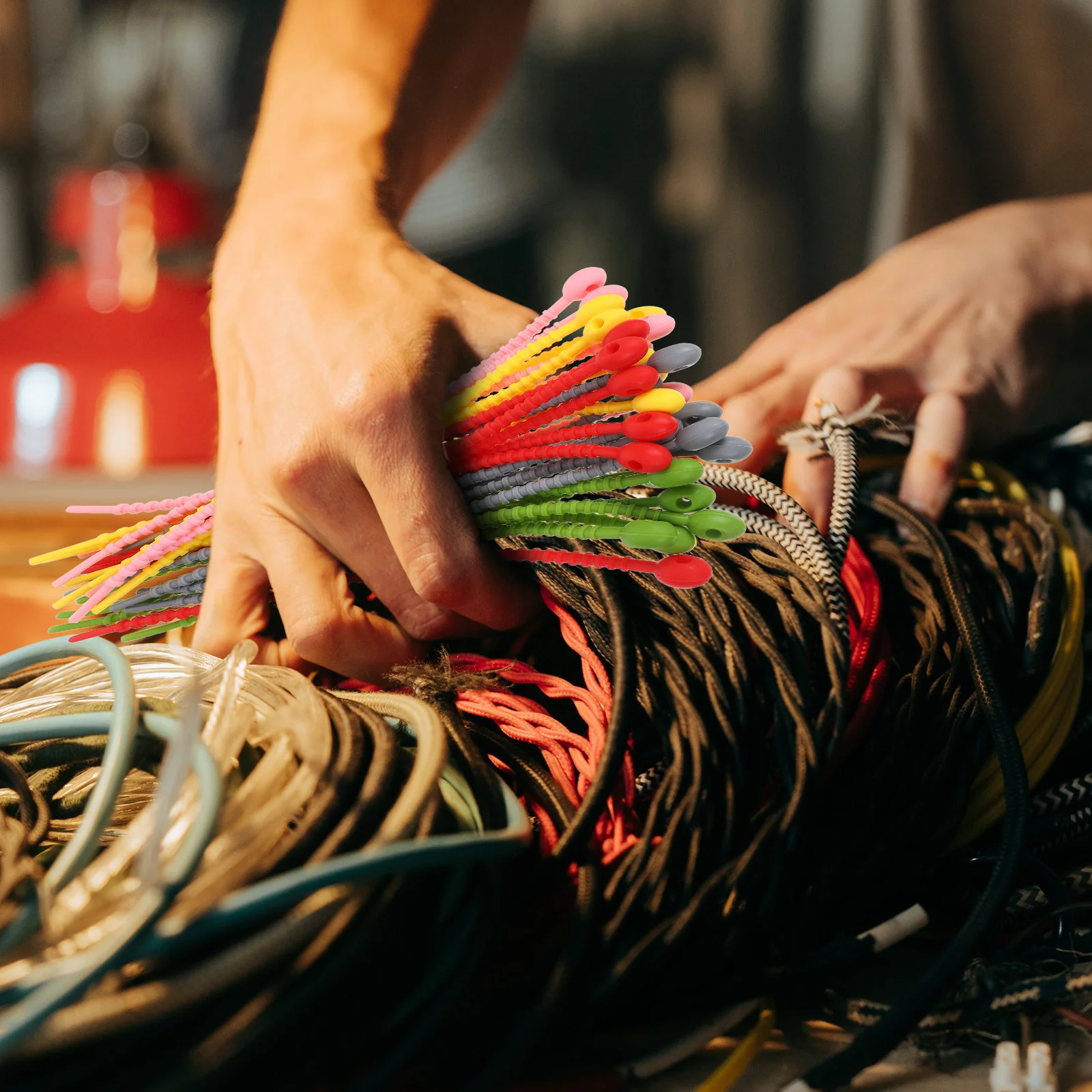 

30pcs Silicone Zip Tie Reusable Food Bag Seal Moisture-Proof Cable Organizer For Earphone Charging Cord Wrap Durable