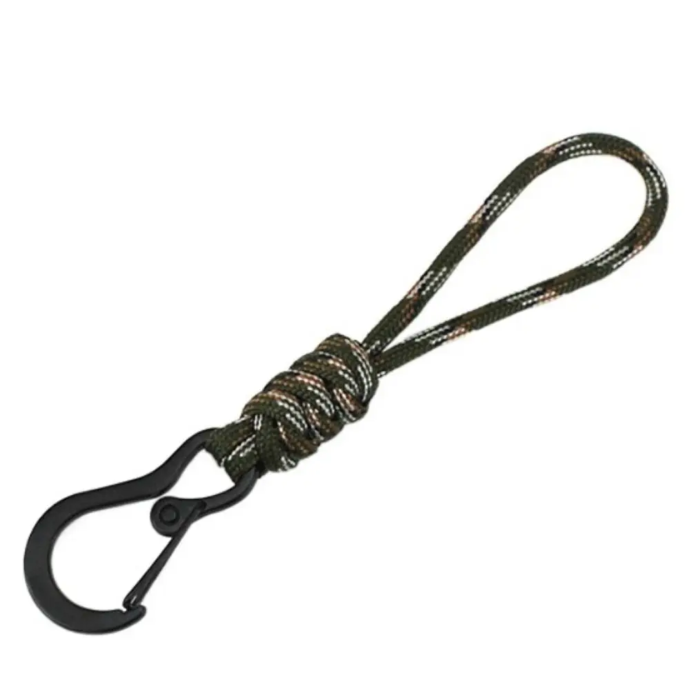 High Strength Paracord Lanyard Multifunctional Anti-lost Braided Woven Keychain Wear-resistant Stable Parachute Cord Carabiner