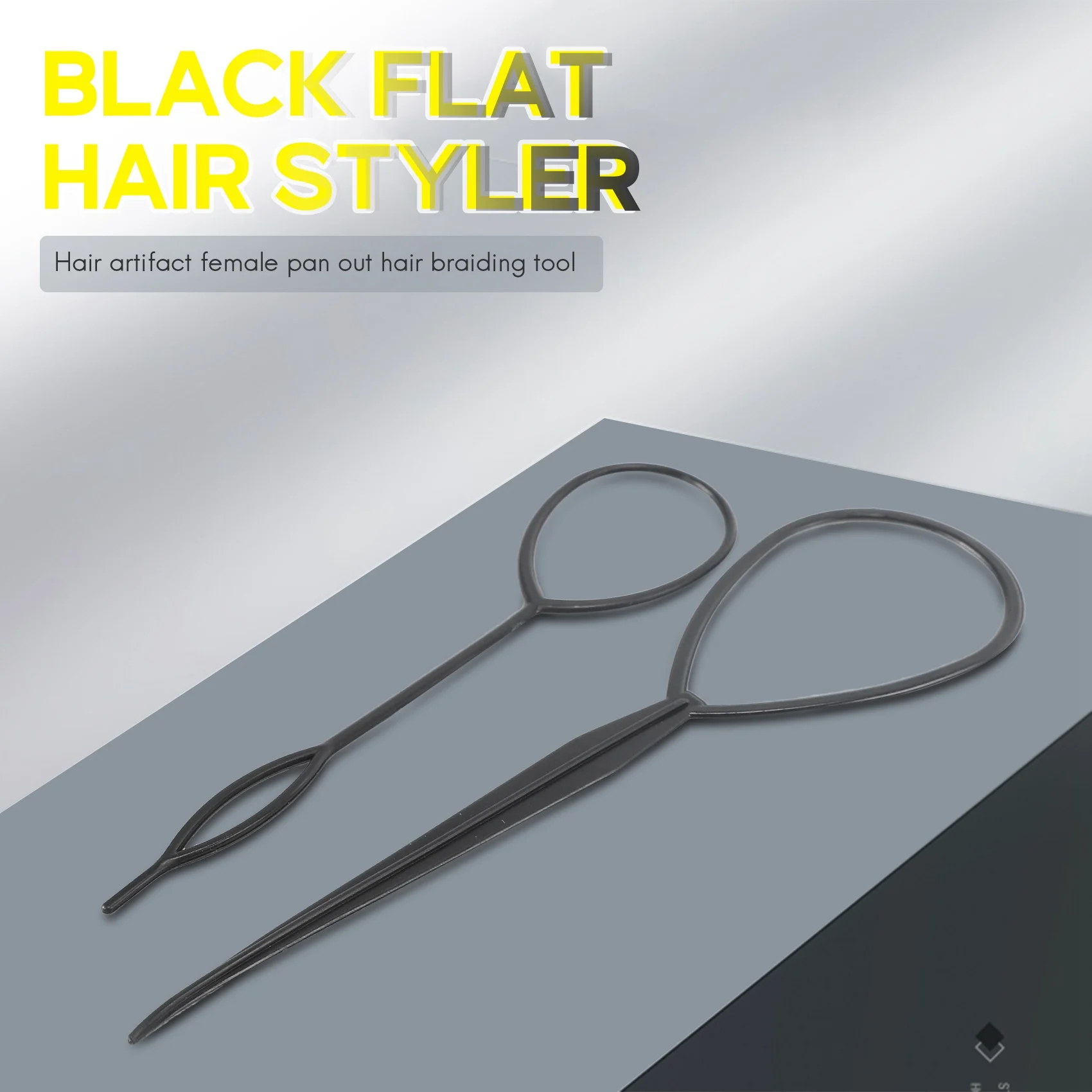 2 pcs Topsy Tail Hair Styler Hair Style Hair Twister Snare Loop Black