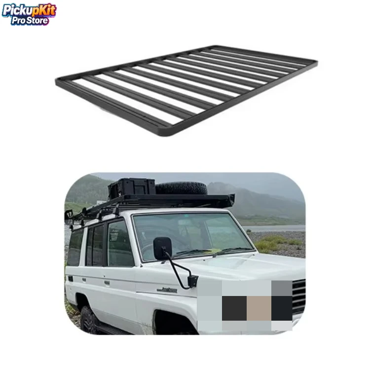 

Heavy Duty Aluminum 3/4 Top Roof Rack for LC76 Off-Road Cross Bar Luggage Carrier Platform