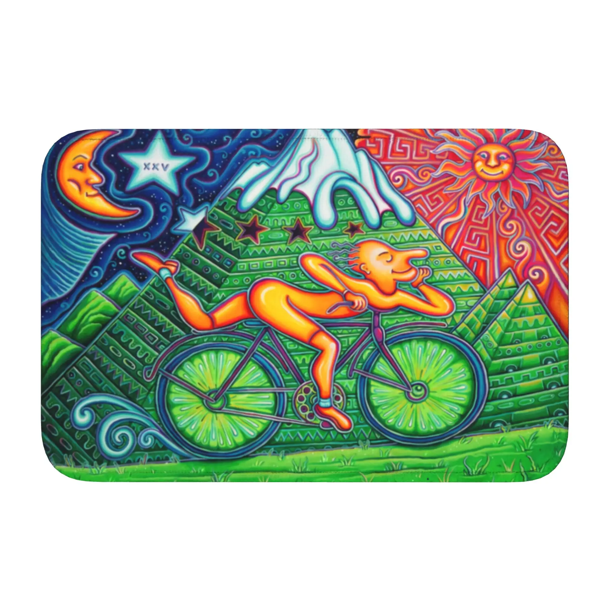 Albert Hoffman LSD Bicycle Day Doormat Non-Slip Entrance Bath Kitchen Door Floor Mats Acid Blotter Party Bedroom Balcony Carpet
