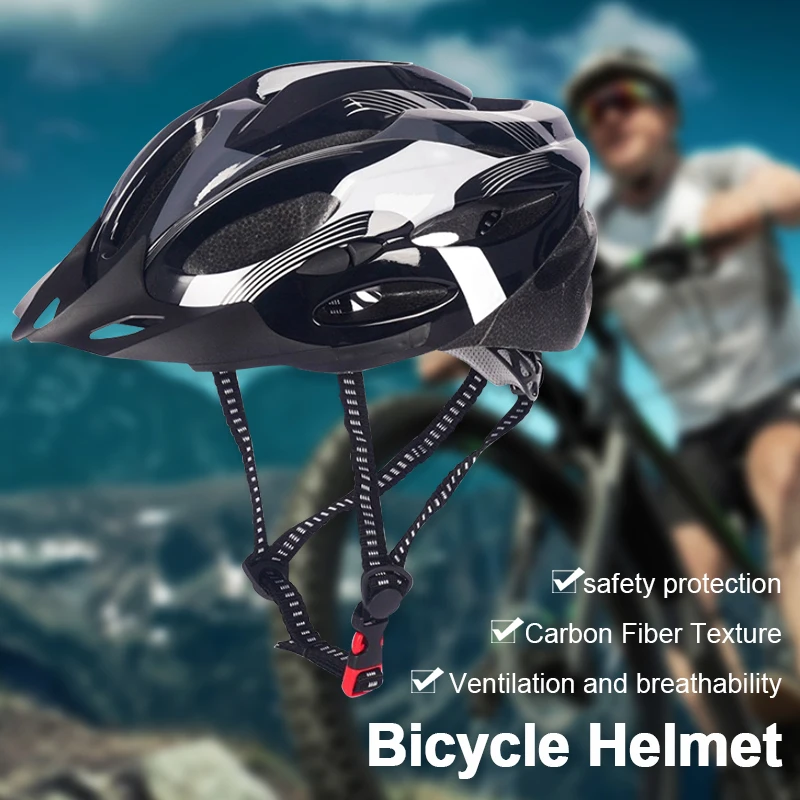 Bicycle Helmet Neutral Ultra-light Carbon Fiber Texture Mountain Bike Helmet Adult Bike Accessories Riding Equipment Comfortable