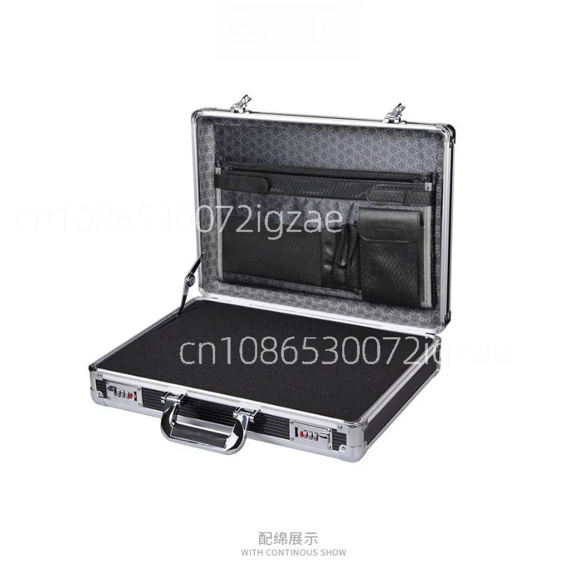 Multifunctional Aluminum Alloy Toolbox Password Lock File Safe Household 14-inch Laptop Storage Box
