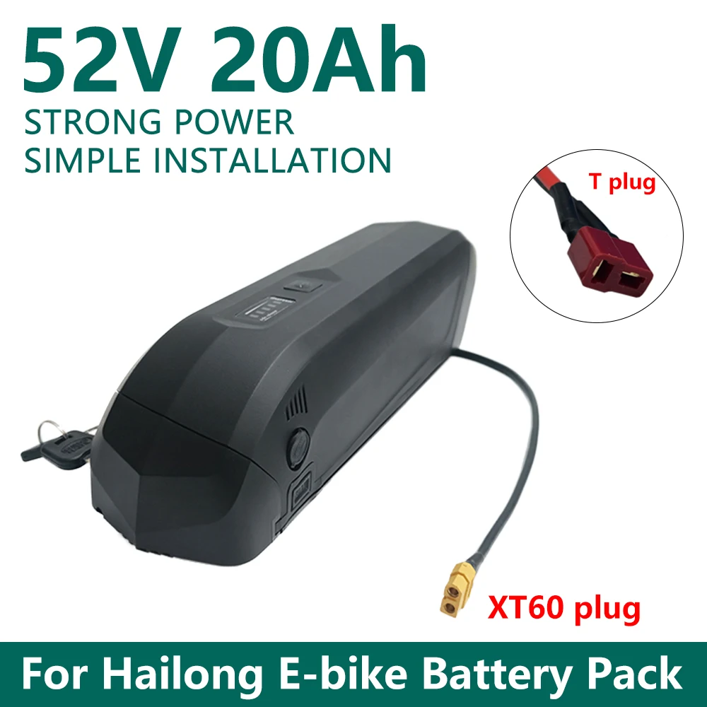 

52V 20Ah E-bike Battery pack Hailong 30A BMS 350W 500W 750W 1000W 1500W 18650 Cell BBS02 BBS03 BBSHD Electric tricycle